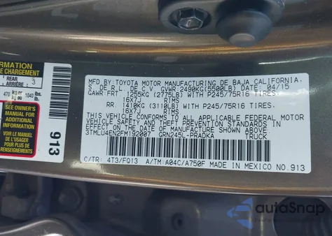 2015 Toyota Tacoma Base V6 z USA, uszkodzony, nr VIN 3TMLU4EN2FM192007